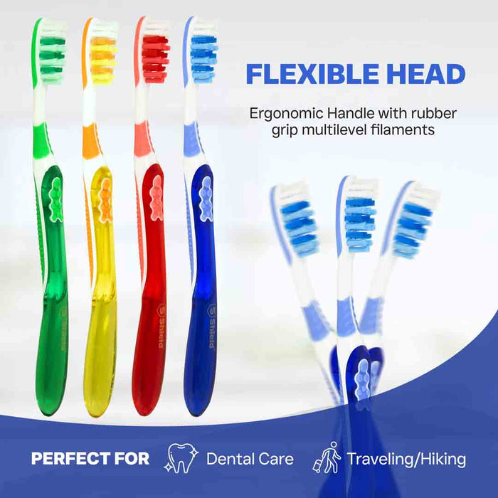 Dual Pro Toothbrush Expert Care Multi-Level Filaments for MAXIMUM CLEANING Anti-slip Grip