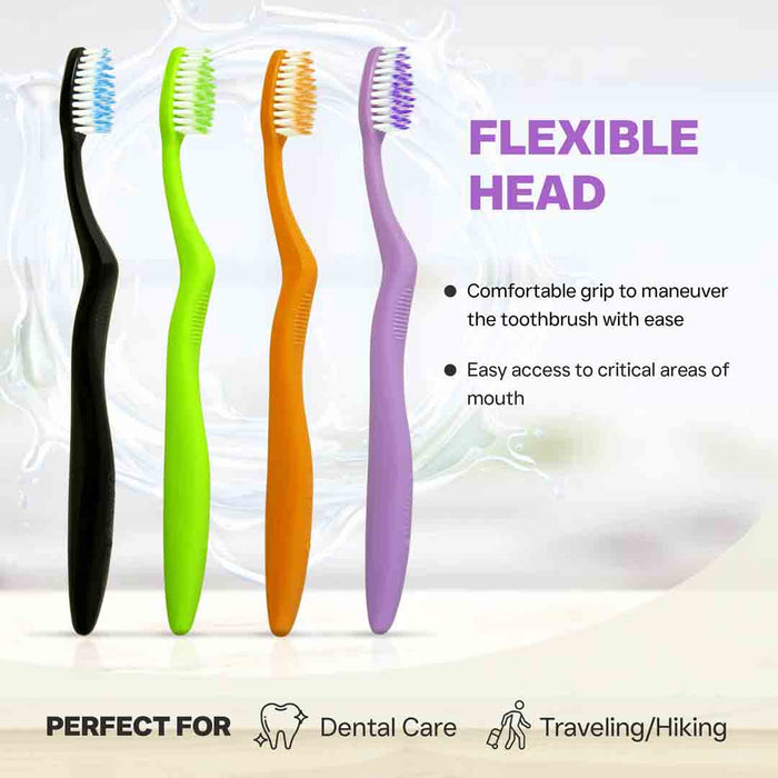 Elegant Brush with Super Soft Bristles Toothbrush, PBT Filaments, Designed for Sensitive and Swollen Teeth, Secure Cap