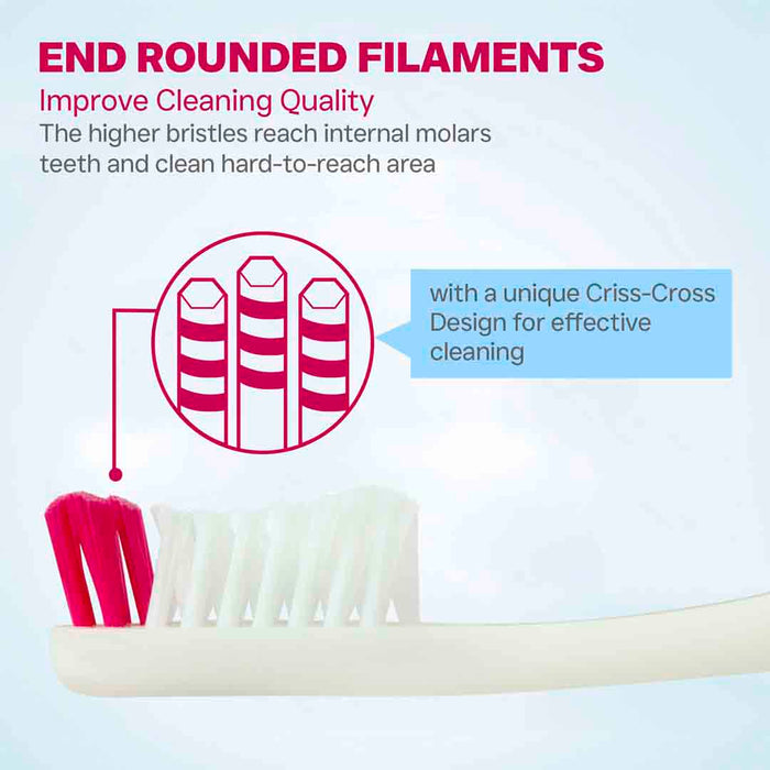 Falcon Toothbrush Family Care with Curved Filaments for Deeper Reach