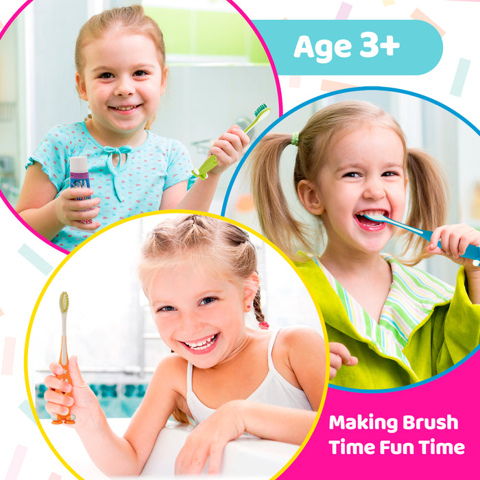 Giggles Toothbrush Fun Design Flexible Grip and Best for Kids Oral Care - Super Soft Bristles