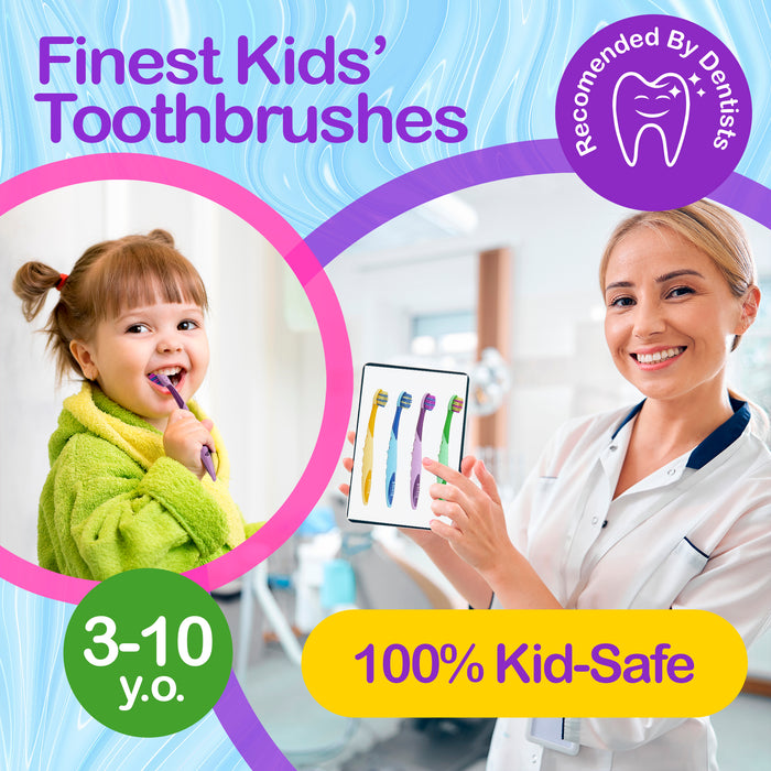 Hippo Toothbrush with Versatile Grip and Playful Design for Kids’ Oral Care - Super Soft Bristles